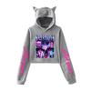 KPop Demon Hunters Printed Women Hoodie Cat Ears Long Sleeve Crop Tops Saja Boys Trend Harajuku Streetwear Women's Clothing