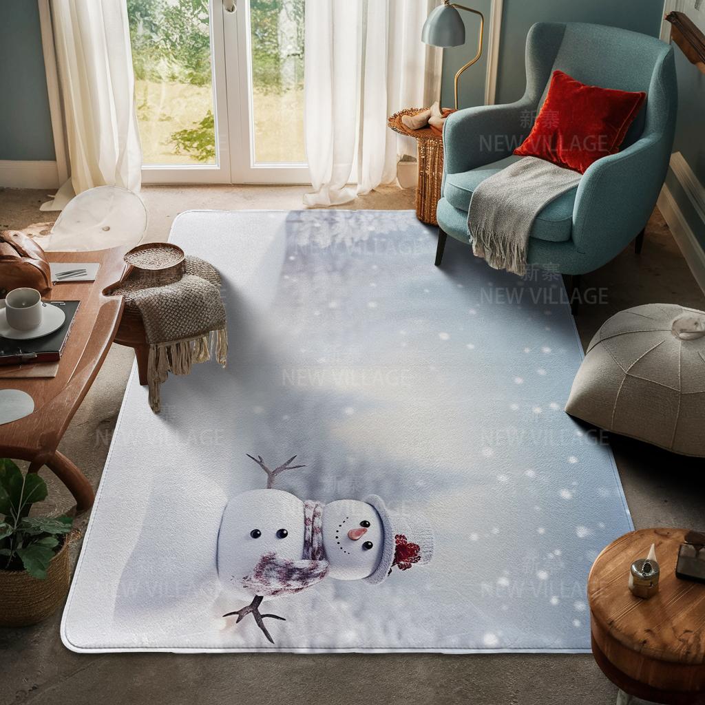 House Entrance Carpet Home Door Mat Living Room Bath Foot Bathroom Non-slip Water Absorption Rugs Bath Merry Christmas Winter