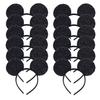 12 Stück Mausohren Stirnband Mädchen Festival Stirnbänder Schwarze Pailletten Schleife Haarband Kinder Geburtstagsfeier Haarschmuck Geschenk