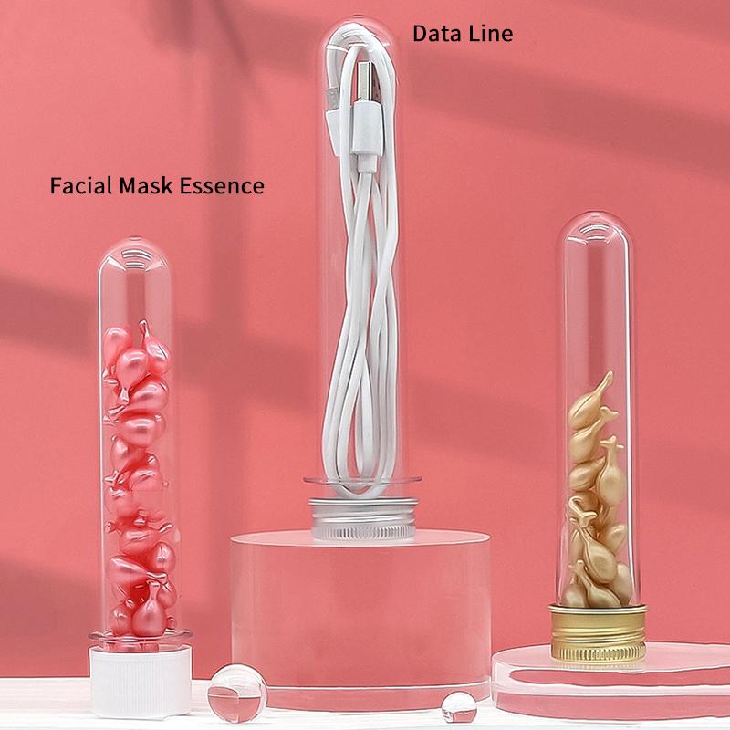 30/40/100Ml Pet Test Tube Bottle Transparent Cylindrical Plastic Refillable Bottle For Mask Candy Data Line Masking Paper