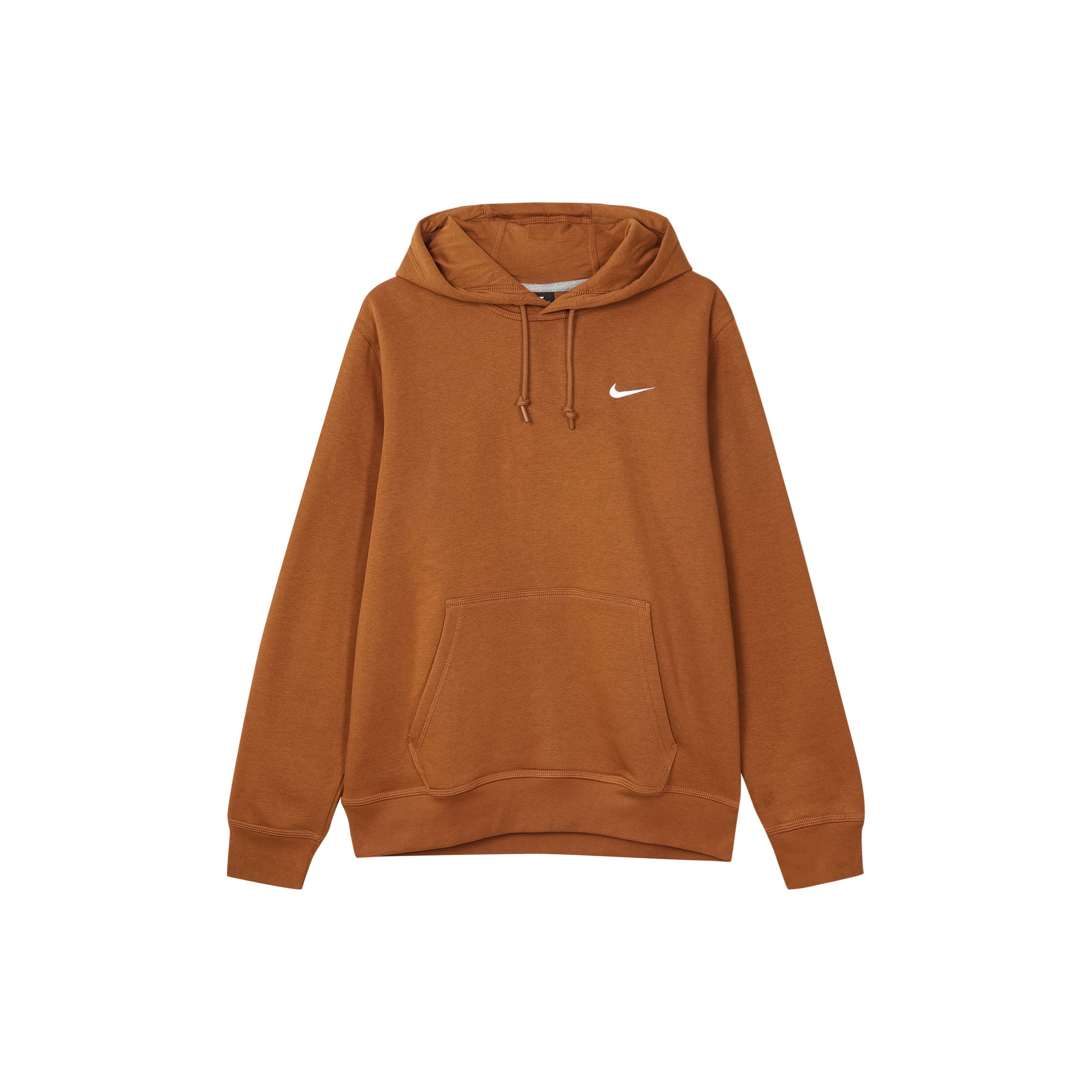 

Мужская однотонная толстовка с капюшоном и шнурком Nike Club Swoosh Small Logo, коричневая 916271-290 XL