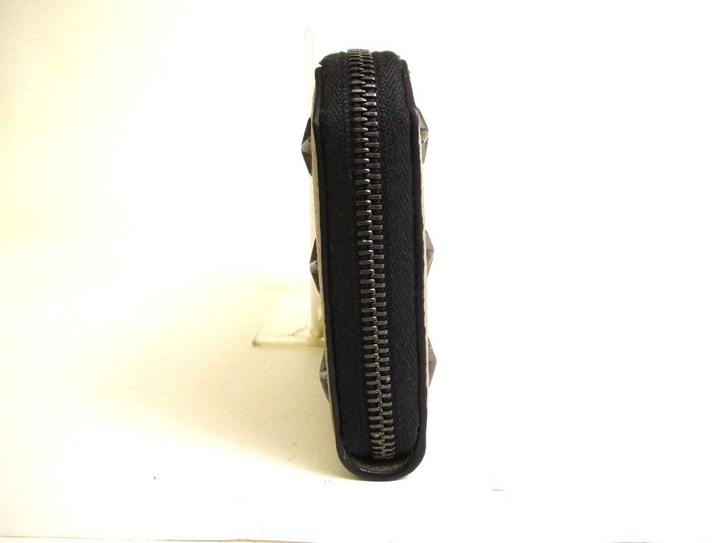 Authentic Jimmy Choo Metal Stars Taupe Leather Round Zip Wallet CARNABY #9979  Refurbished