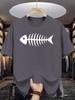 2026 Unisex Frühling Einfaches Fischgrätenmuster Druck T-Shirt Baumwolle Unisex Streetwear Übergroß Locker Lässig Klassisch Kurzarm