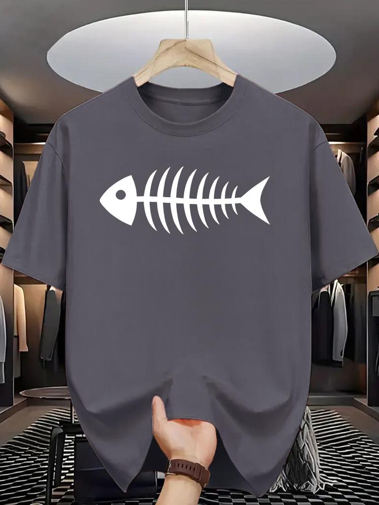 2026 Unisex Frühling Einfaches Fischgrätenmuster Druck T-Shirt Baumwolle Unisex Streetwear Übergroß Locker Lässig Klassisch Kurzarm