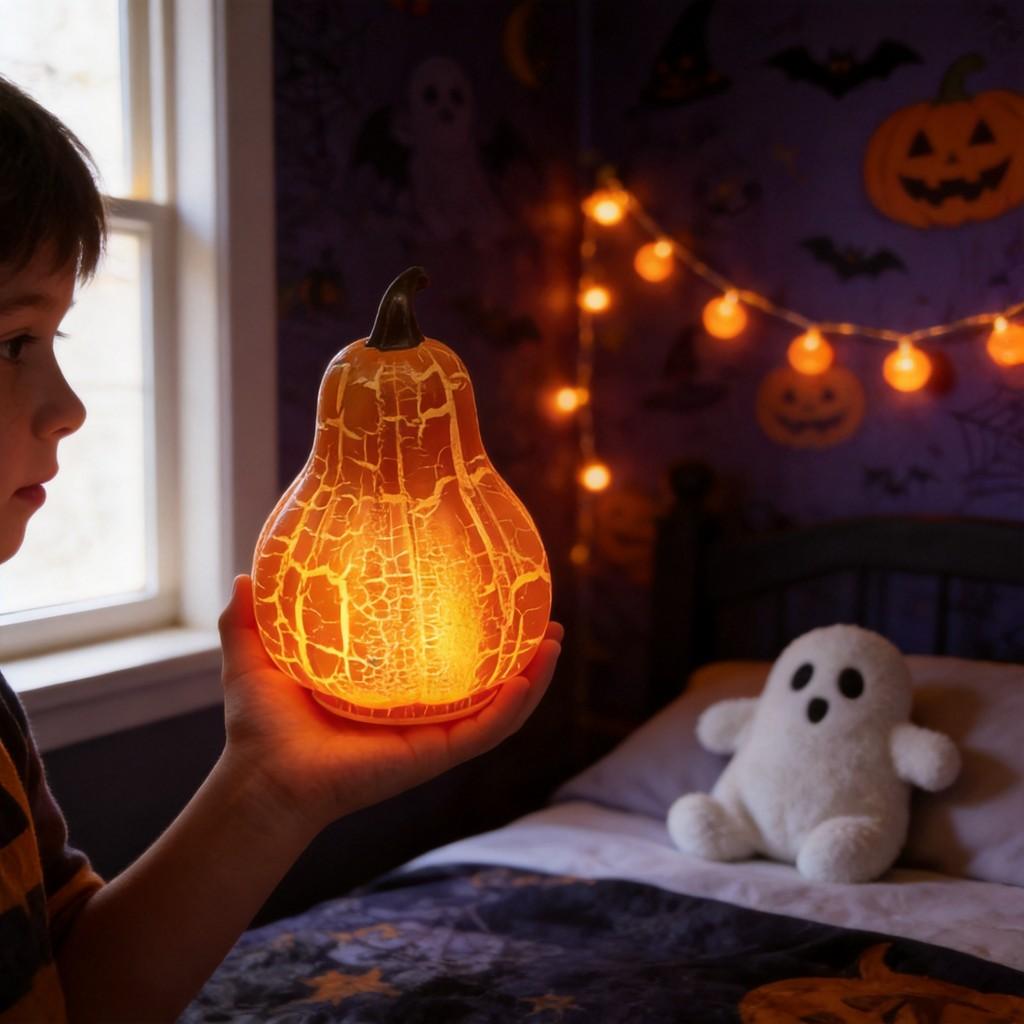 Halloween Led Pumpkin Decor With Glow Lighting For Party Table Centerpiece