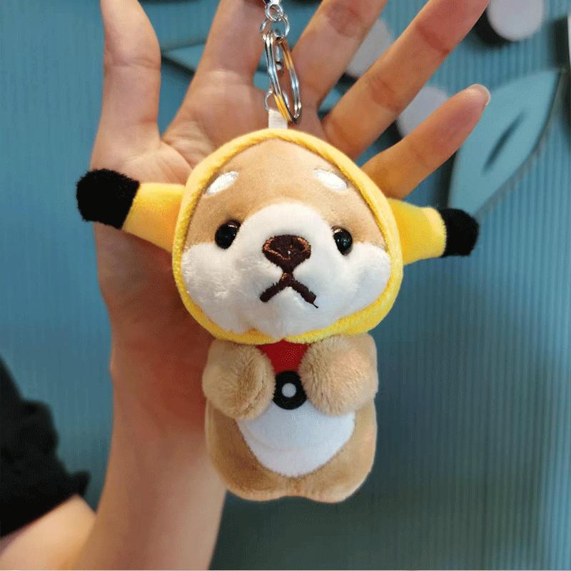

Charming Akita Inu Keychain Plush Adorable Animal Stuffed Toy For Couples Pikachu