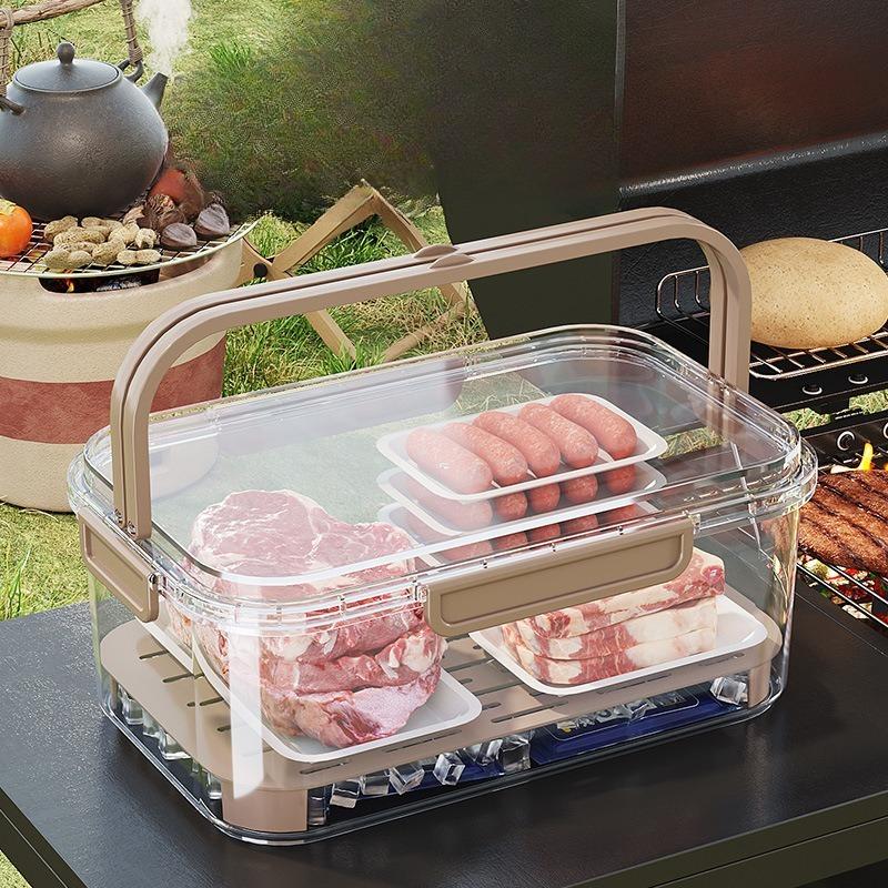 

Handheld Fresh-keeping Box for Outdoor Spring Outing, Large Capacity Bento Box, Student Spring Outing Fruit Sealed Box LIJIAO зелёный