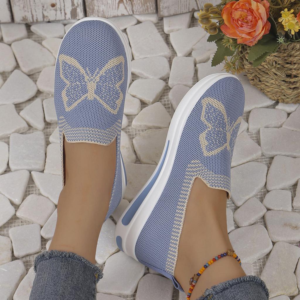 Fashion 2024 Spring and Autumn Fashionable Round Toe Shallow Mouth Color Block Bow Mesh Slip-on Low Heel Casual Women Sports Shoes