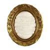 Ring Display Tray with Multiple Horizontal Slots, Ornate Oval Scrollwork Frame and Flat Base for Tabletop Presentation