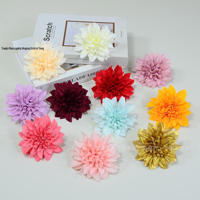 Dahlia Silk Flower Head, Hairpin & Wreath Set for Decorations & Hats