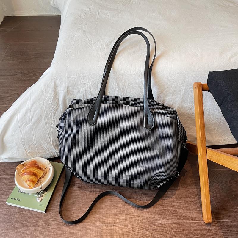 Women's Large Underarm Bag Striped Shoulder Tote Bag