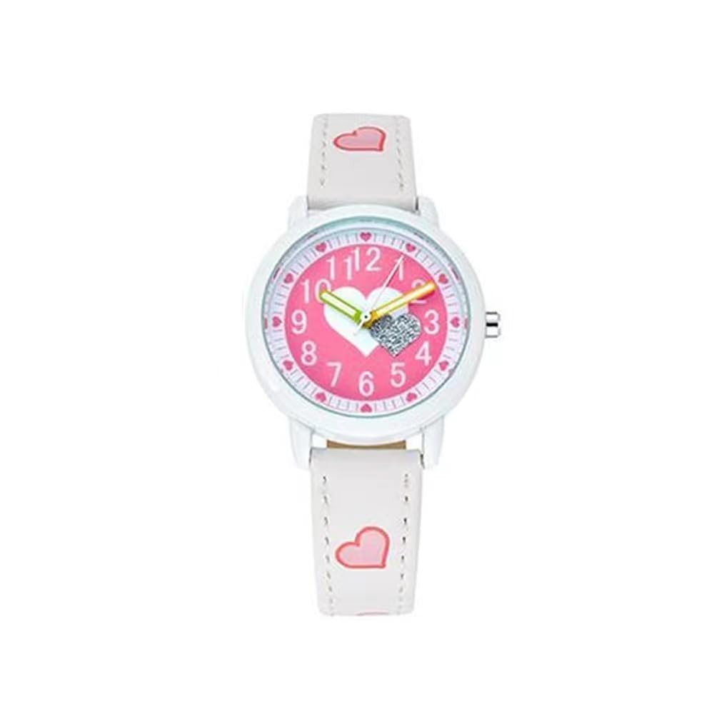 

Kids Quartz Watch, Analog Display, Gift for Girls & Children, White.
