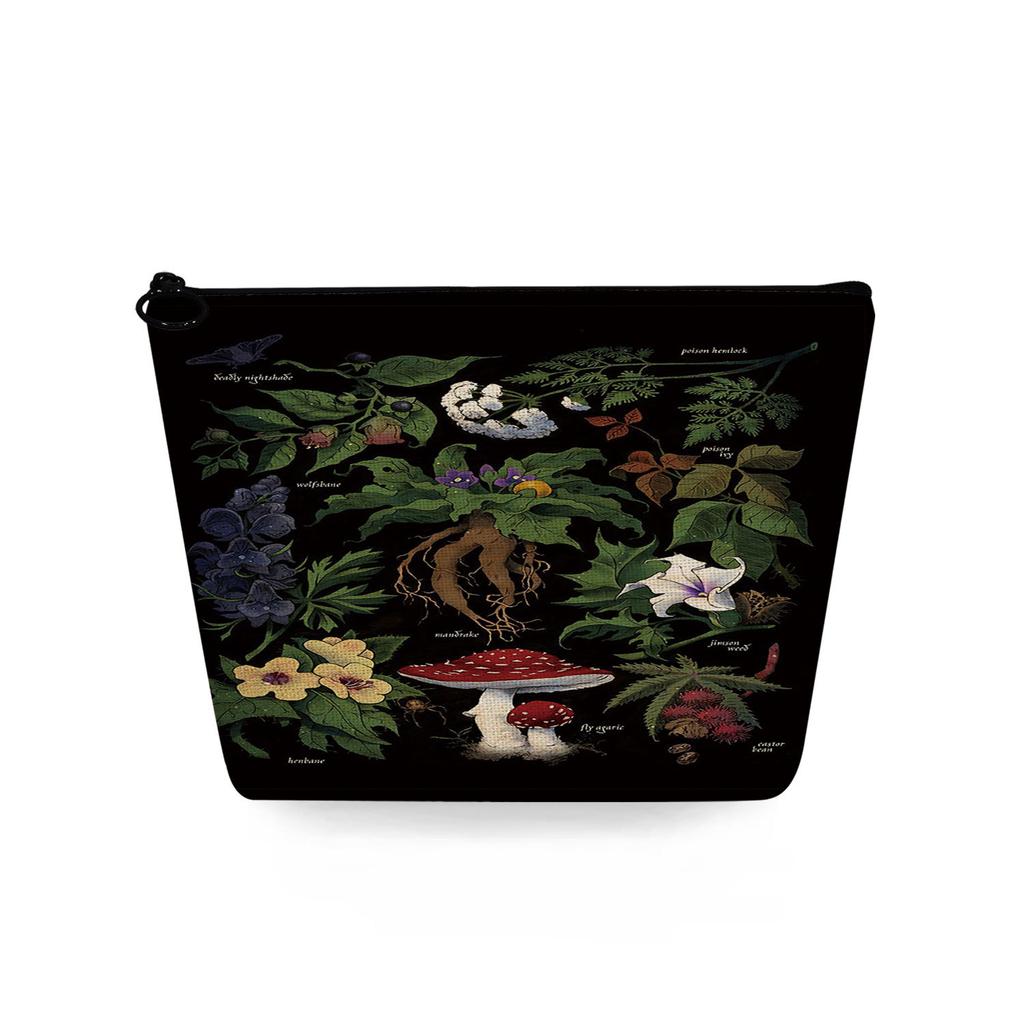 Women Mushroom Print Cosmetic Bag Toiletries Organize Travel Storage Case 6869