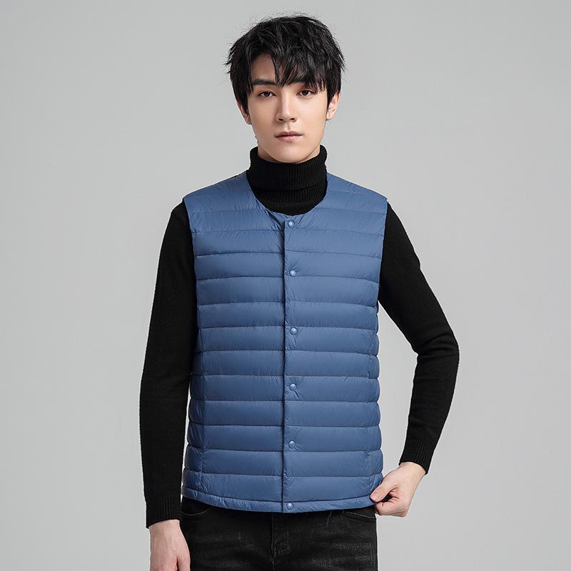 Men's Lightweight Round Neck Short Down Vest - 2025 Autumn/Winter Collection
