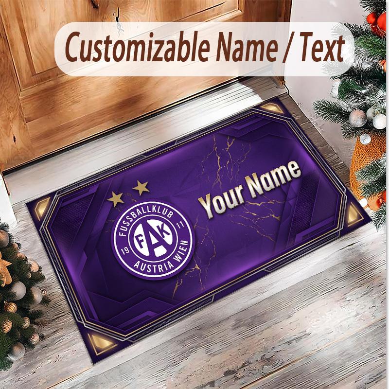 Personalized Crystal Velvet Carpet Austria Wien FC Pattern Non Slip Floor Rug