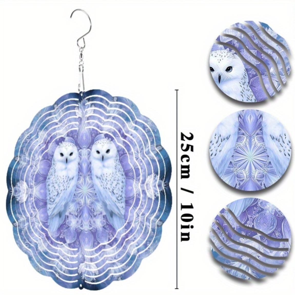 

10-дюймовый металлический флюгер-совенок, садовый декор для улицы, подвесное украшение для балкона, крючок с вращением на 360 градусов, весенне-летний декоративный подарок 01A