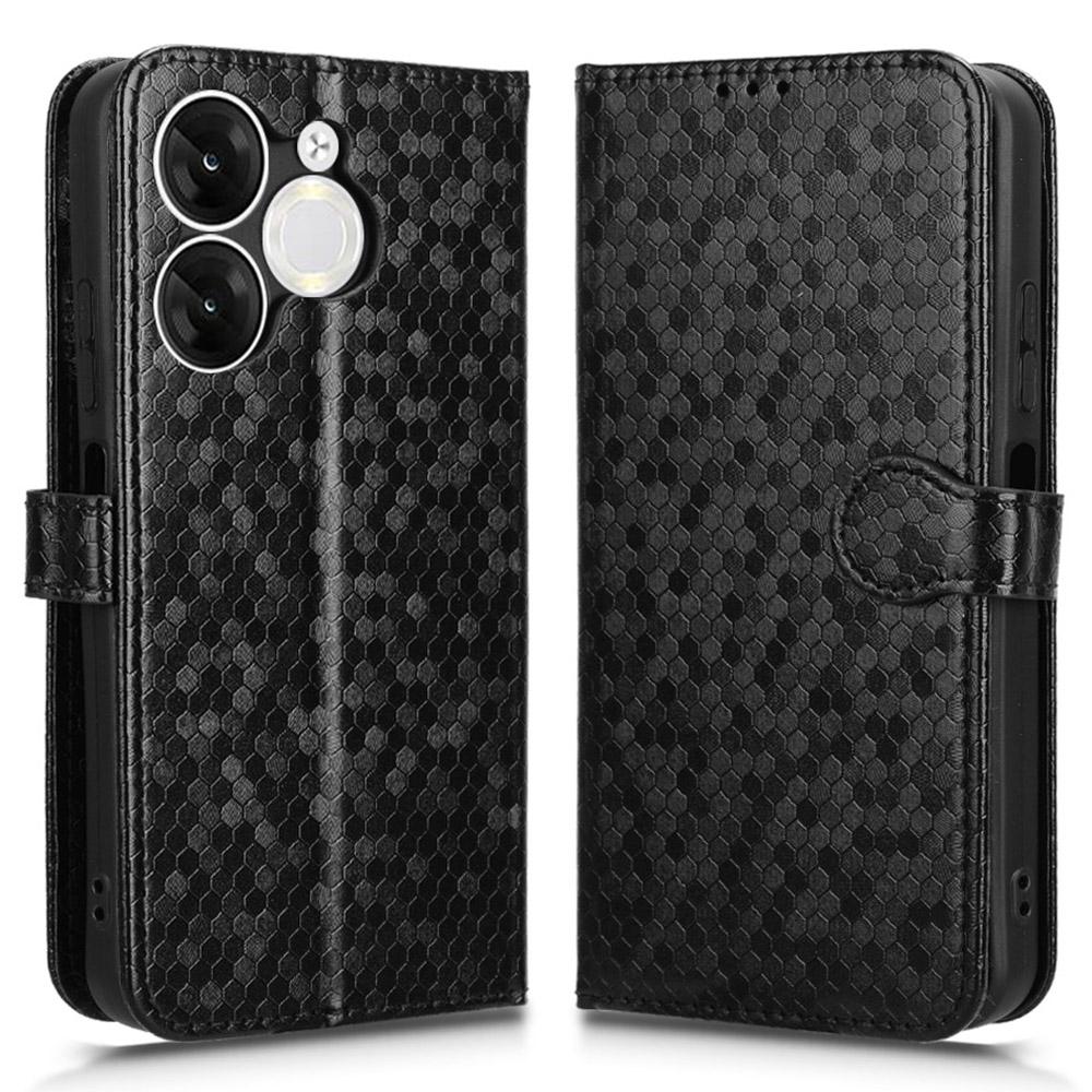 For itel A80 4G Wallet Case Dot Pattern Imprint PU Leather Phone Cover A