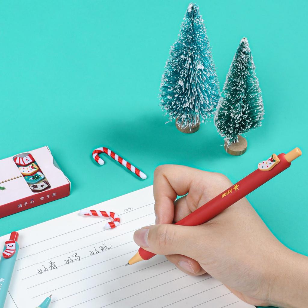 4 Pcs/Set Christmas Gel Pen 0.5mm Neutral Pen Gel Ink Pen Signature Pen Stationery Pen School Supplies for Writing
