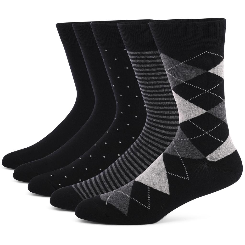 Men's Plus Size Argyle Stripe Knee-High Socks - Solid Colors for Autumn/Winter