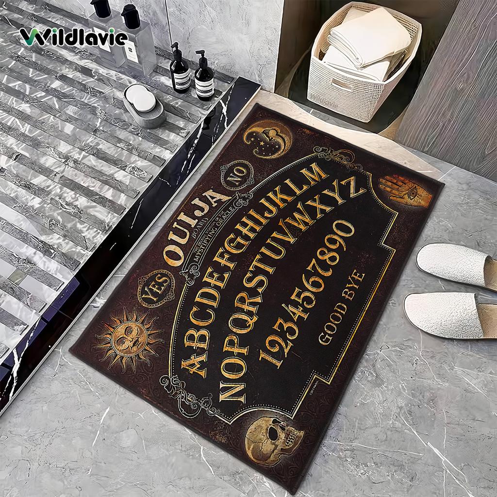 Picture Tube Skull Door Mat Bathroom Interior Exterior Rug Entrance Hall Anti-Slip Halloween Welcome Carpet Home Decor
