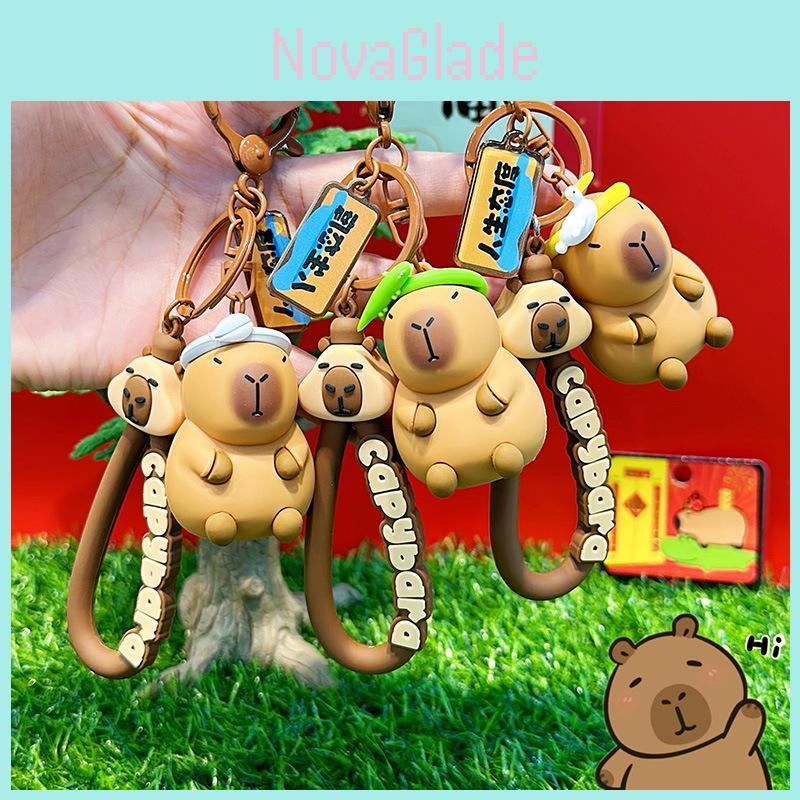 Adorable Capybara Cartoon Keychain Cute Silicone Animal Party Accessory Gift