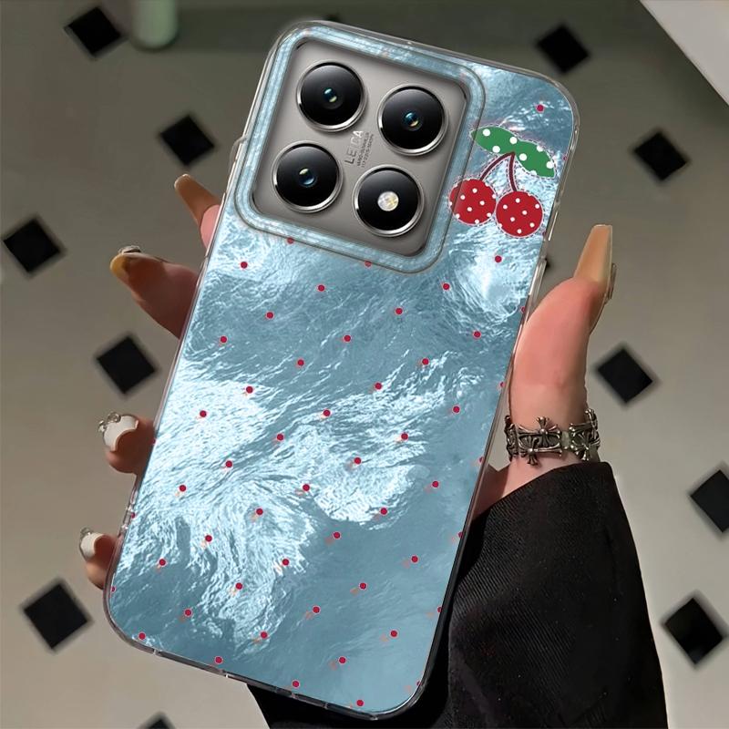 Cute Fruit Cherry Butterfly Girls Women Phone Case For Xiaomi 14T 13T Pro 14Tpro 11 Lite 5G NE Shockproof Bumper Fundas Cover