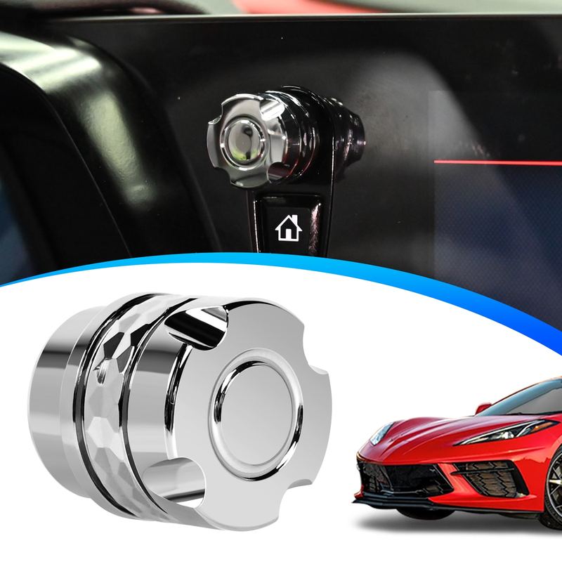 Car Radio Volume Control Knob  Red Black Silver For CHEVROLET Corvette Stingray Z06 E-Ray C8 Coupe     2025