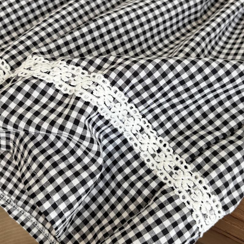 Girls' Summer Clothes Girls' Thin Wide Leg Pants Checkered Pants Mosquito Repellent Pants Children's Summer Pants Children's Clothing