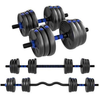 Adjustable Dumbbell Set, 25 Kg, 3-in-1, Extension Bar, Blue