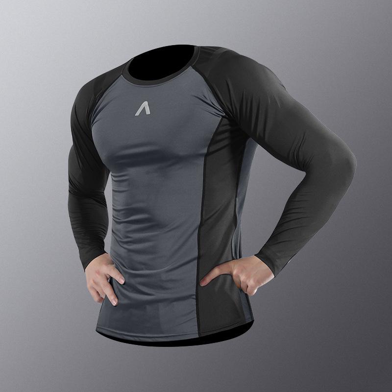 Men's Quick-Dry Running Compression Shirt for Autumn - Ideal for Morning Workouts & Fitness Training