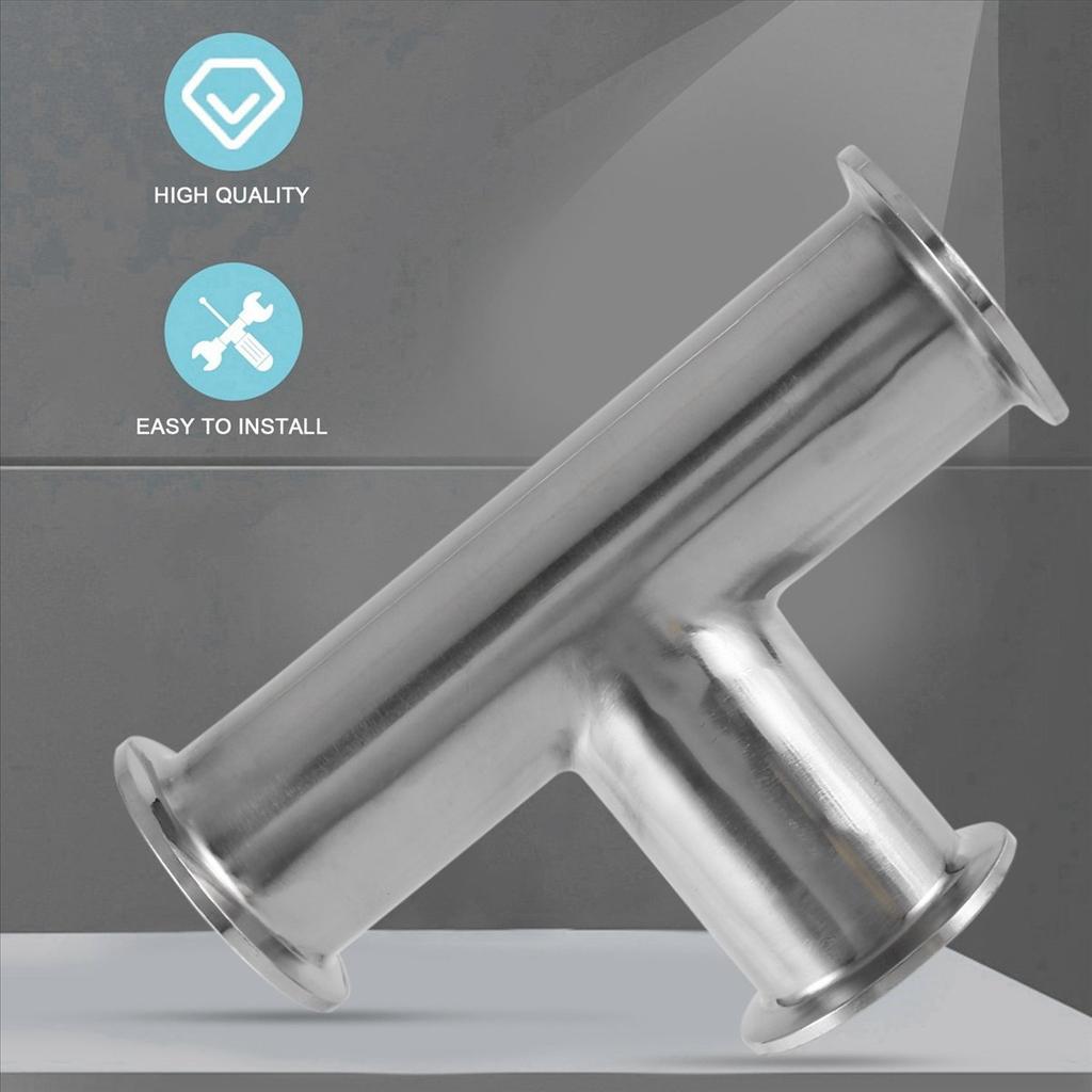 BHBL 1.5Inch 38Mm Sanitary Tri Clamp 3 Way Tee 304 Stainless Steel Sanitary Ferrule Tee Connector Pipe Fitting
