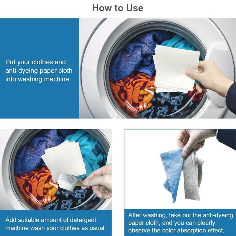 30/50/100PCS Laundry Detergent Sheets - Anti-Stringing Color Absorbent Sheets Anti-Dyeing Towel Clothes Stringing Mixing Paper