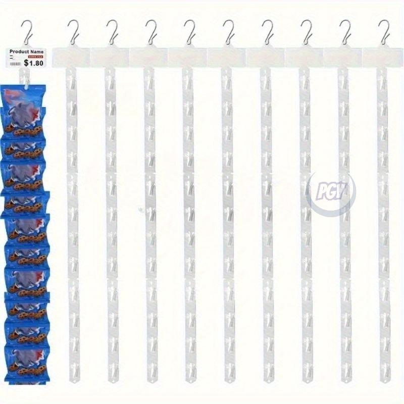 20 pièces de Bandelettes Plastique Épaisses pour Présentoir Suspendu 60cm avec Crochets Clips de Présentation Produit avec Têtes Étiquetables pour Présentation Produit en Magasin