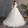Light Wedding Dress 1011 New Bride Wedding Small Simple Mori Long Sleeve Super Fairy Dream Tail Summer