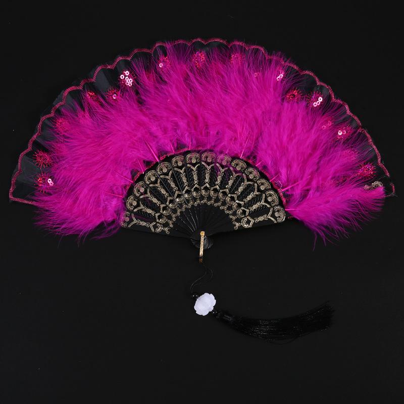Japanischer Stil Vintage Faltbarer Handfächer, Feder Faltbare Fächer für Damen, Partygeschenke & Heimdekoration