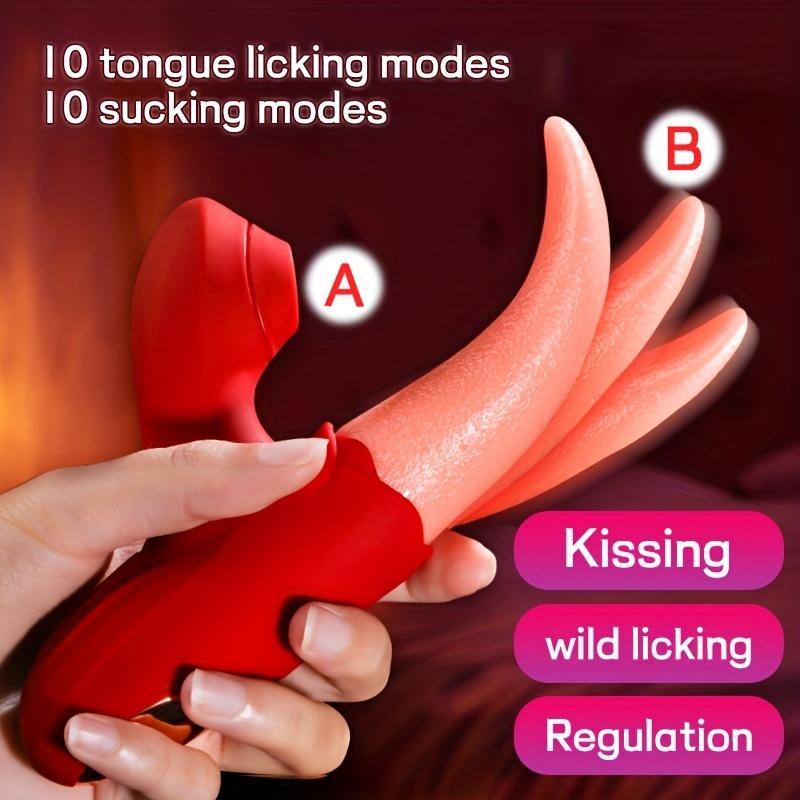Jouets Sexuels Léchage de Langue Succion Vibrateur pour Femmes Mamelons Clitoris Sucer Stimulation Vibratoire Anale Masturbation Féminine Adulte Bon
