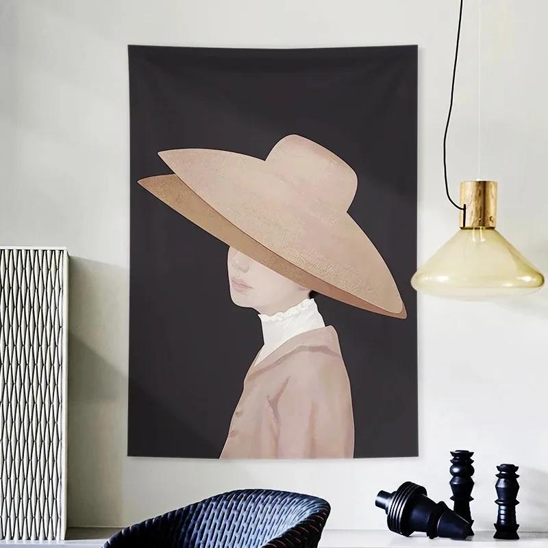 Modernes Schlichtes Charakter-Kunst Hängetuch Heim Wanddekoration Wandteppich Büro Wohnzimmer Wandteppich