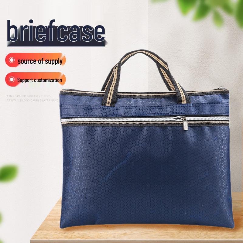 Waterproof Wear-Resistant Large Capacity Briefcase with Logo Printing for Business Meetings