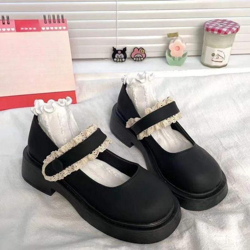 Gotické Kawaii Dámské Boty na Podpatku Kulatá Špička Dámské Lodičky Mary Jane Vysoké Podpatky Roztomilá Platforma Japonský Styl Lolita Obuv