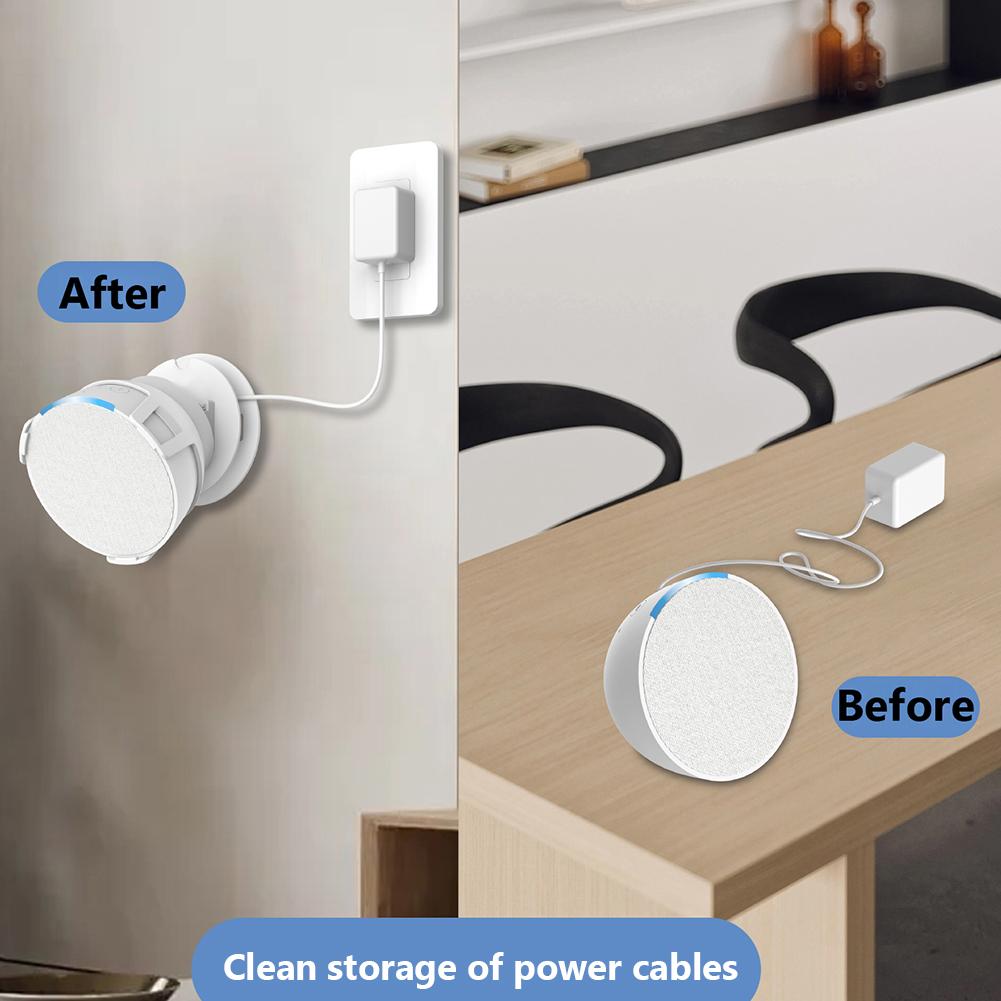 Wall-mounted Speaker Holder for Amazon Echo Pop Space Saving Bracket Built-in Cable Management Prevent Falling Speaker Stand