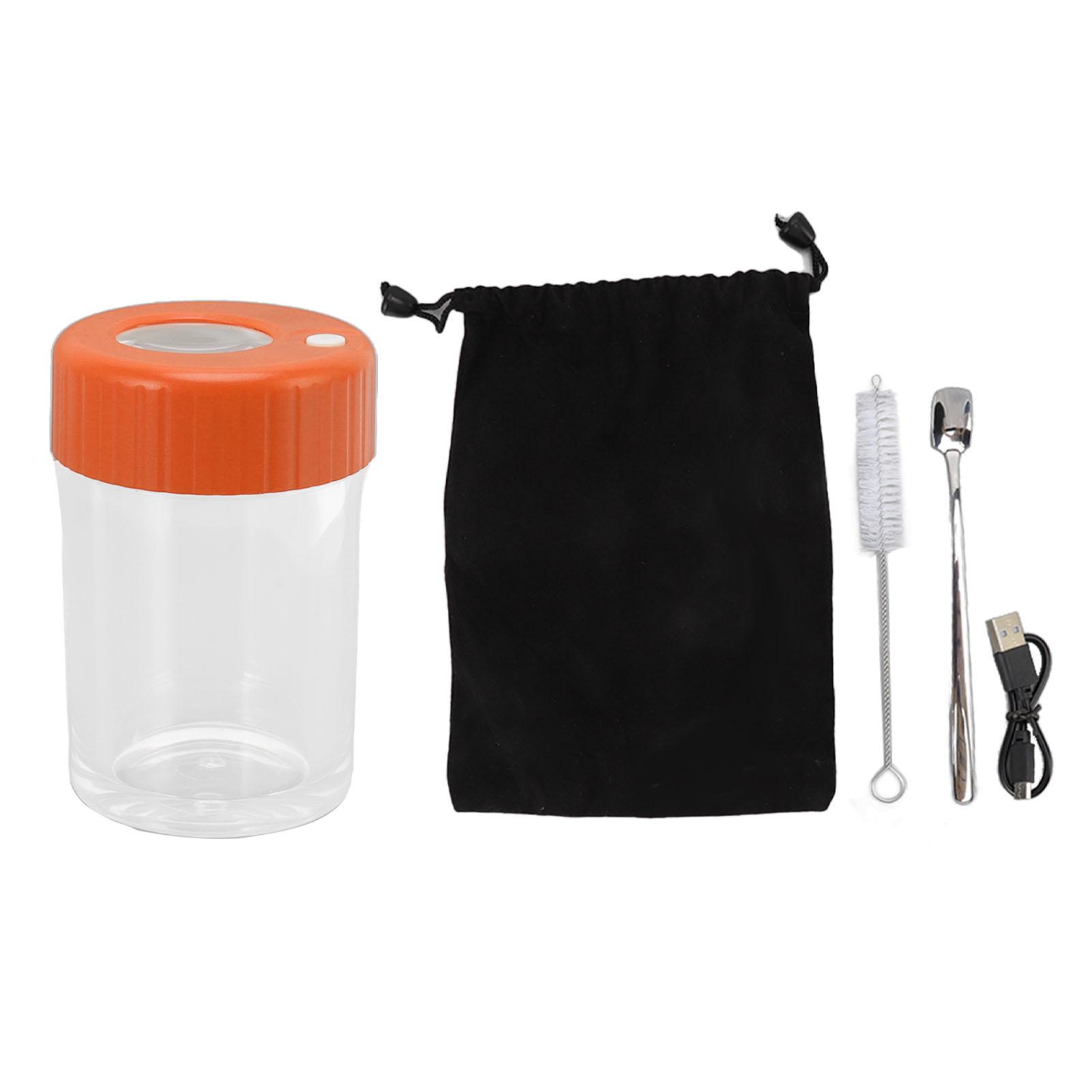 Bocal d'observation grossissant Multifonctionnel Étanche Portable Loupe Bocal de rangement avec lumière LED pour