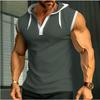 Men Hooded Sleeveless Shirt Casual Gym Tank Top Male Breathable Bodybuilding Vest Basketball Shirt Fashion Singlet Man Clothes