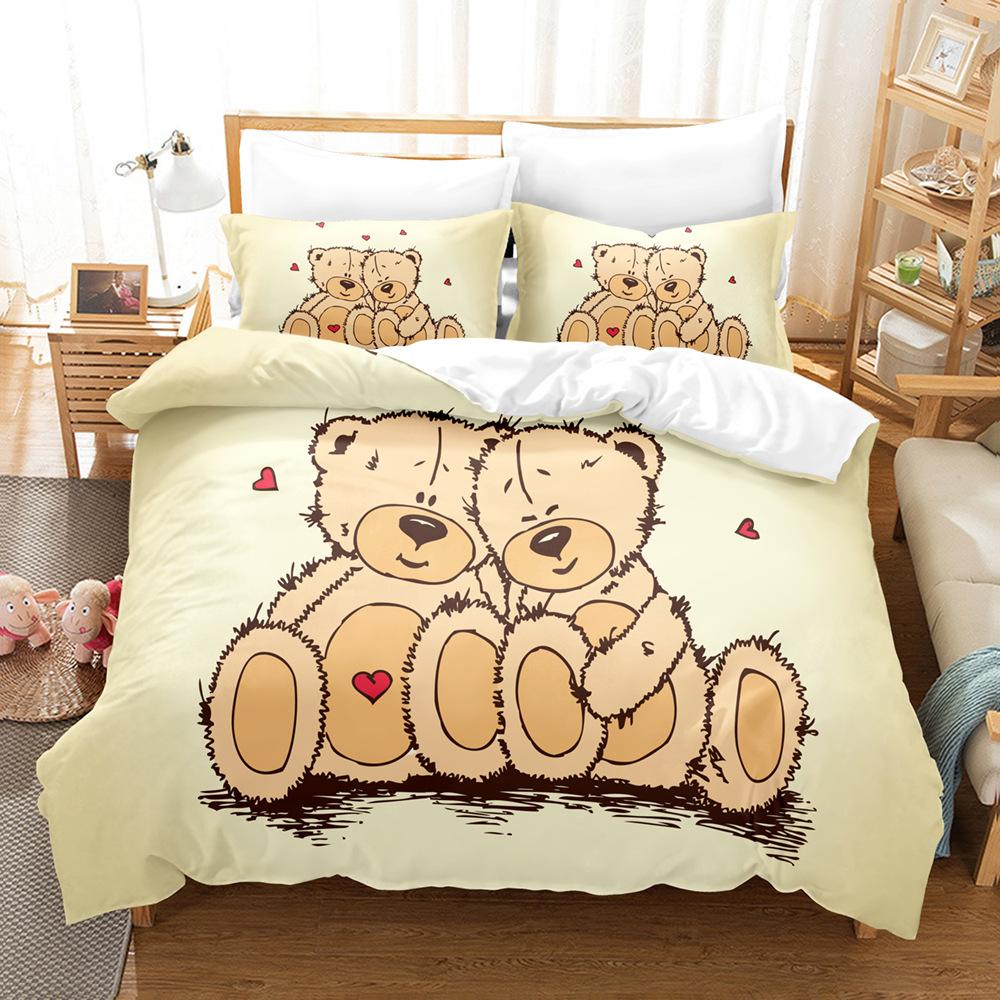 3D Couple Room Bedding Set Valentine's Day Duvet Cover Pillowcase 2/3 Pieces AU220 * 240 Super King Soft Zippered Home Textile