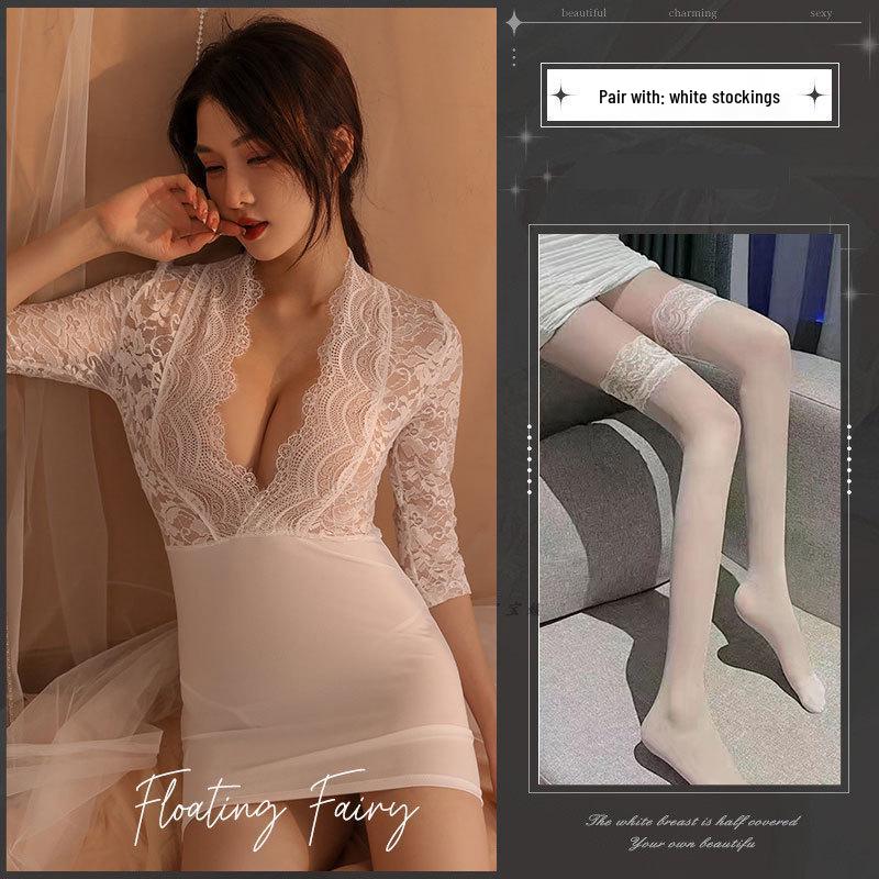 Seductive Lace Lingerie Set: Sheer Bodycon Skirt & Erotic Nightwear for Women