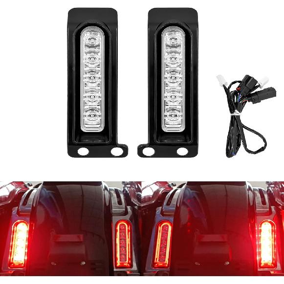 

LED Filler Panel Lights Rear Fender Light Turn Signals Fit for Harley Touring Road Glide FLTR Electra Glide FLHT Road King FLHR Ultra Limited FLHTK Black Housing Clear Len