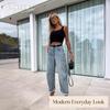 JPNTKY Women's Fashion Casual Solid Color Print Pants & Capris