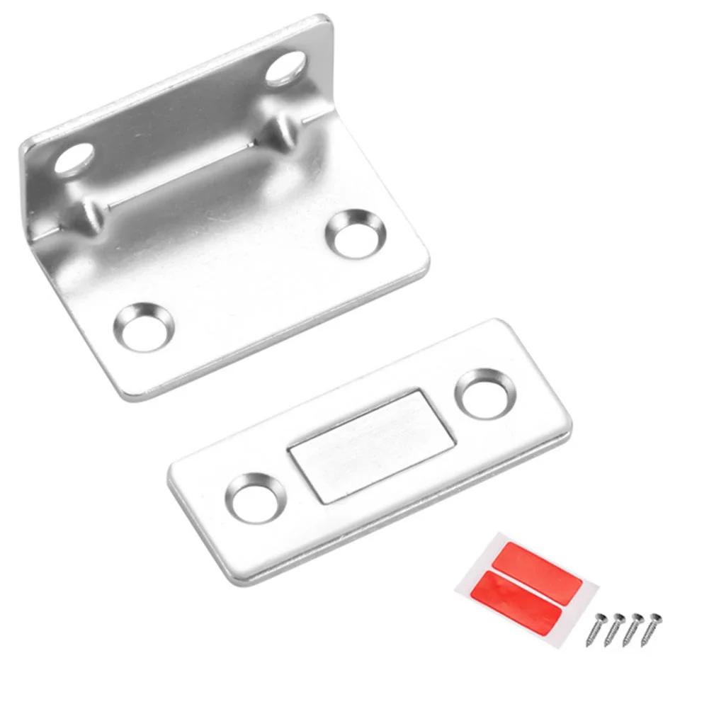 

Hole-Free Invisible Magnet Door Suction Magnetic Cabinet Catches Door Closer Ultra-thin Strong Cabinet Furniture Catches Latch серебряный