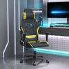 Vidaxl Gaming Chair, with Massage, Black-Light Green, Fabric