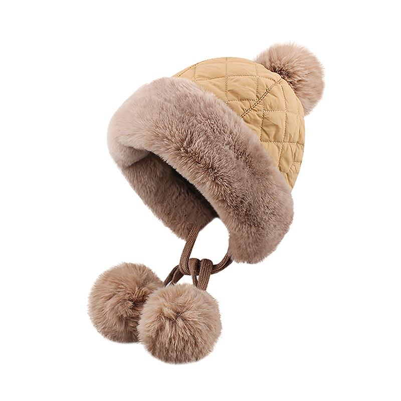 Winter Warm Hat Plush Thicken Windproof Ear Protection Cap Outdoor Cold Proof Pullover Hat For Women