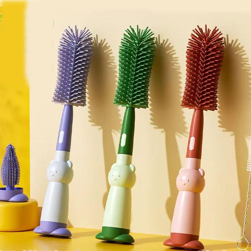 

Щетка для мытья бутылочек с вращением на 360 градусов, длинная ручка, очиститель для бутылочек с водой, детский товар